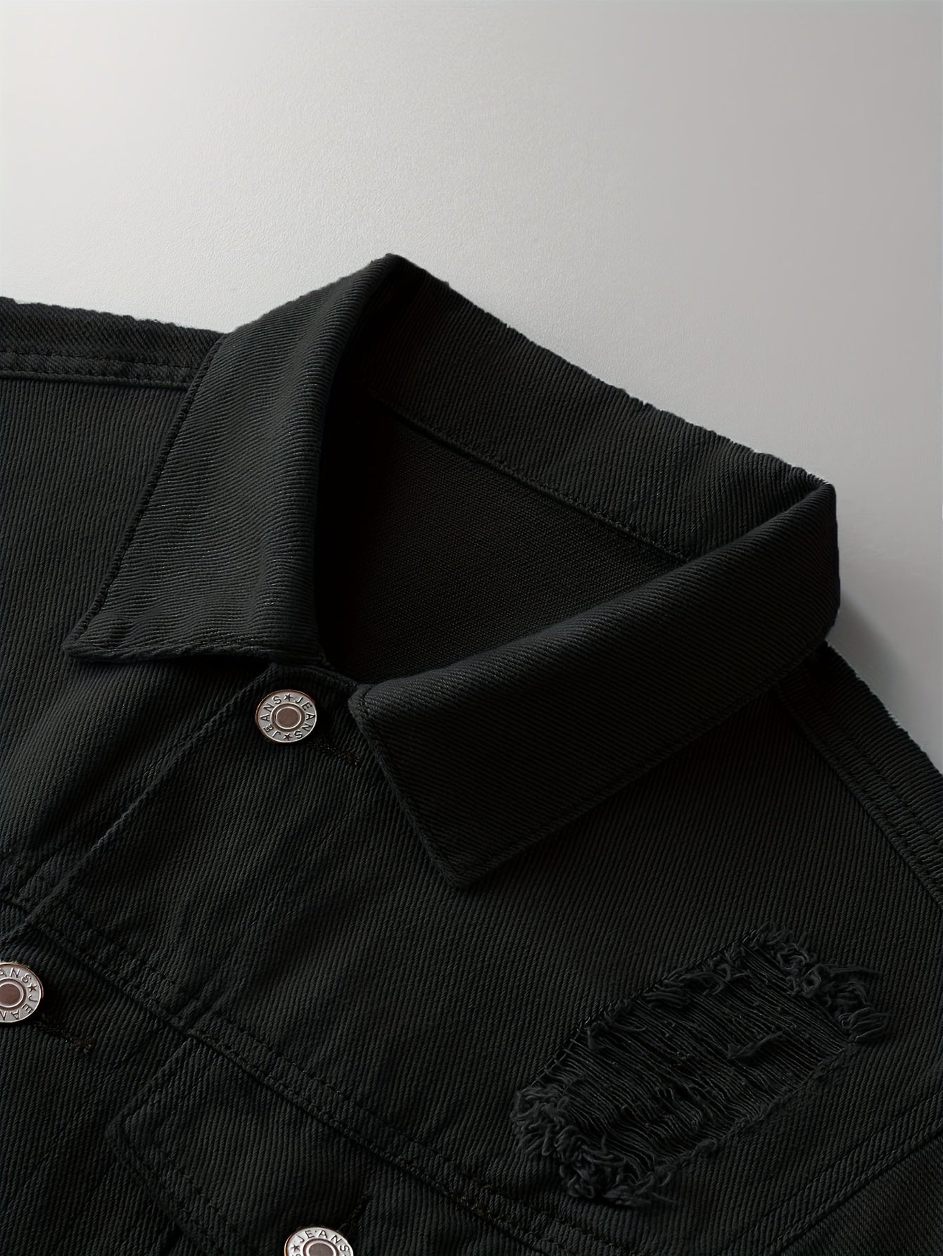 Men's Ripped Lapel Pocket Casual Denim Jacket