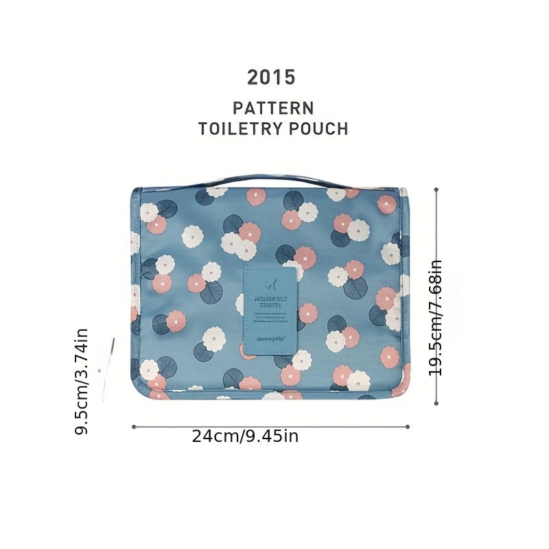 Large Capacity Travel Toiletry Bag with Hanging Hook - Durable Oxford Fabric, Multi-Compartment Organizer for Cosmetics, Makeup, and Toiletries - Ideal for Vacation and Daily Use, Makeup Travel Bag