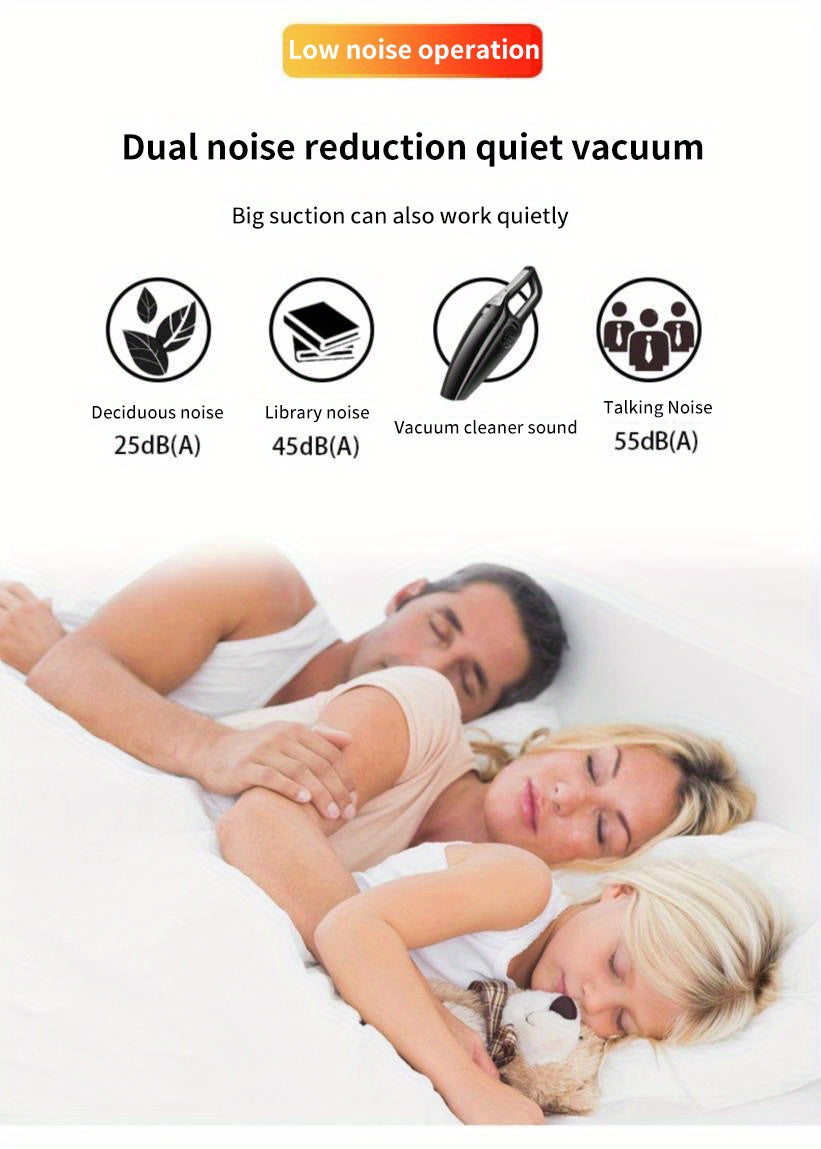 Car Vacuum Cleaner for Home Use, Large Suction Powerful Powerful Vacuum Cleaner for Car, Small Car Interior Vacuum Cleaner, Dry and Wet Dual-Use, Without Battery