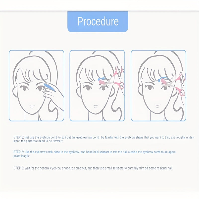 Eyebrow Trimmer Scissor With Comb Lady Woman Men Hair Removal Grooming Shaping Stainless Steel Eyebrow Remover Makeup Tool