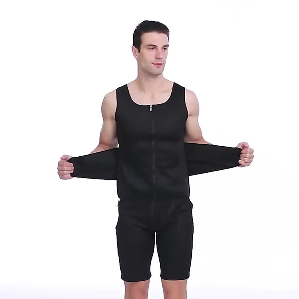Men's Compression Sweat Sauna Vest, New Slimming Suit For Students, Waist Belts Body Shaper Back Support Tank Top For Workout Fitness Gym