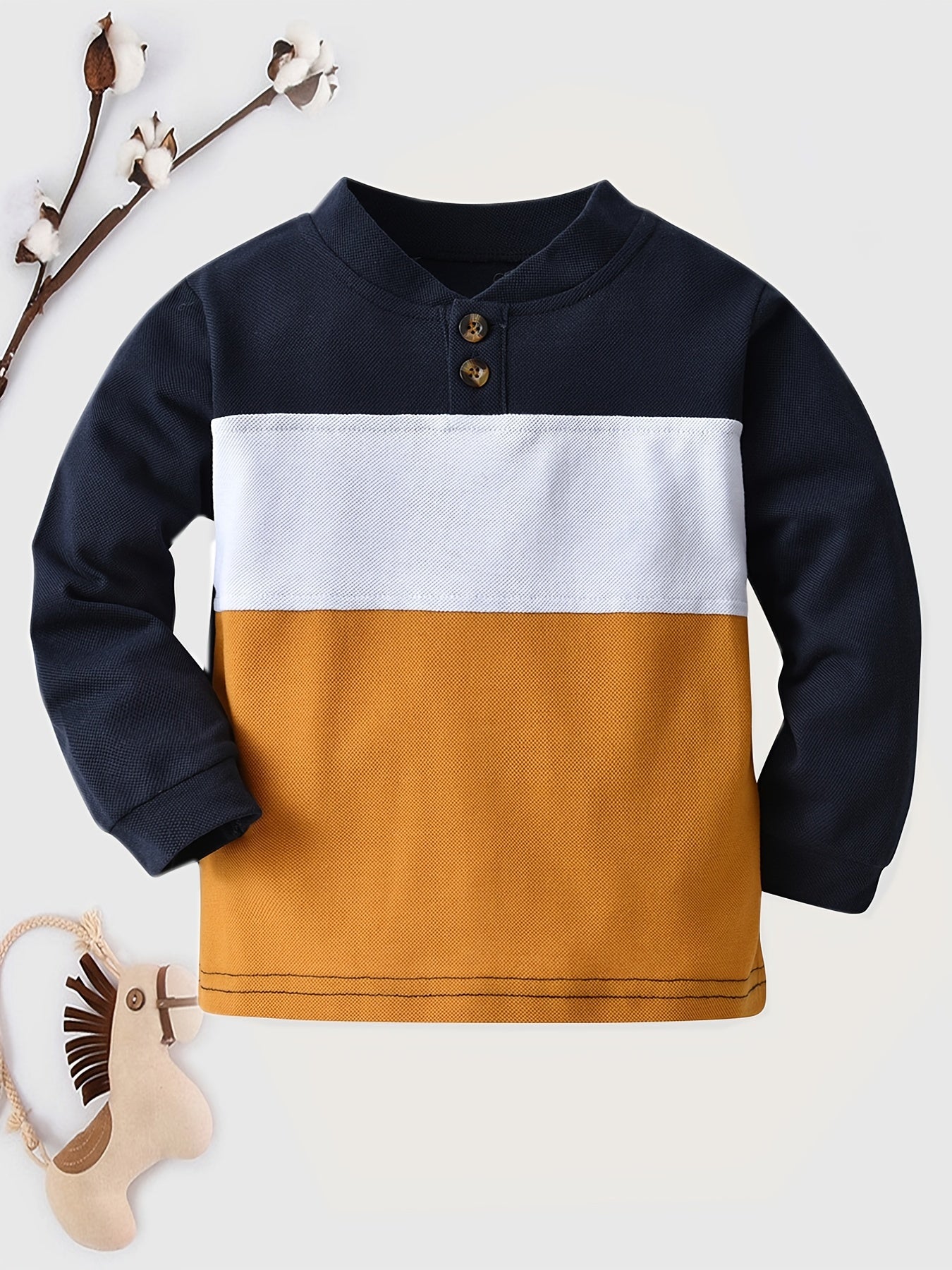 Boys Long Sleeve Colorblock Sweatshirt Autumn And Winter New