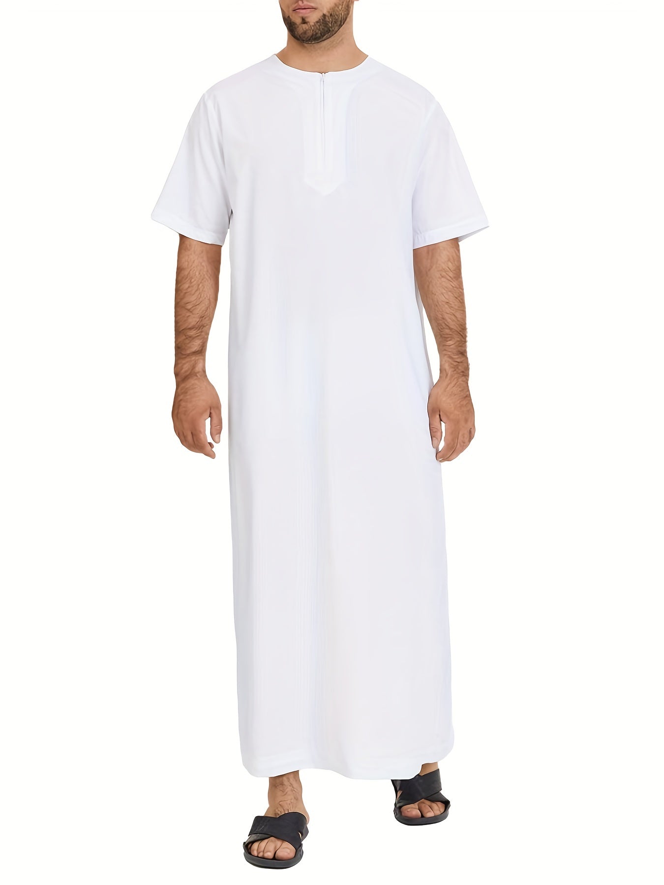 Plus Size Men's Solid Color Robe for Cultural Activities In Arabic, INCERUN