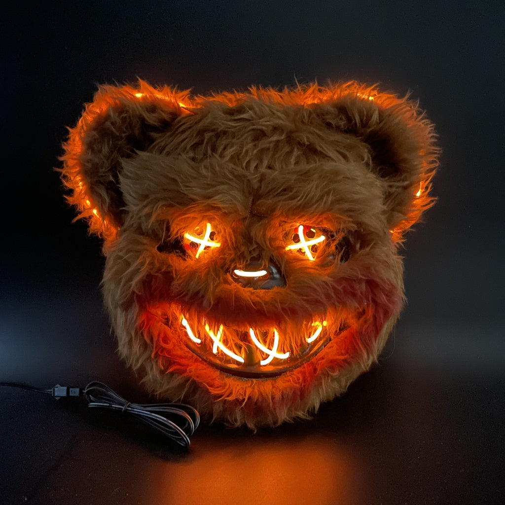 LED-Lit Blood-Dripping Bunny & Bear Horror Masks with Glowing Eyes - /- (/-Free) for s & - Realistic Halloween Costumes, Parties, Haunted Houses - Funky Scary Face Makeup