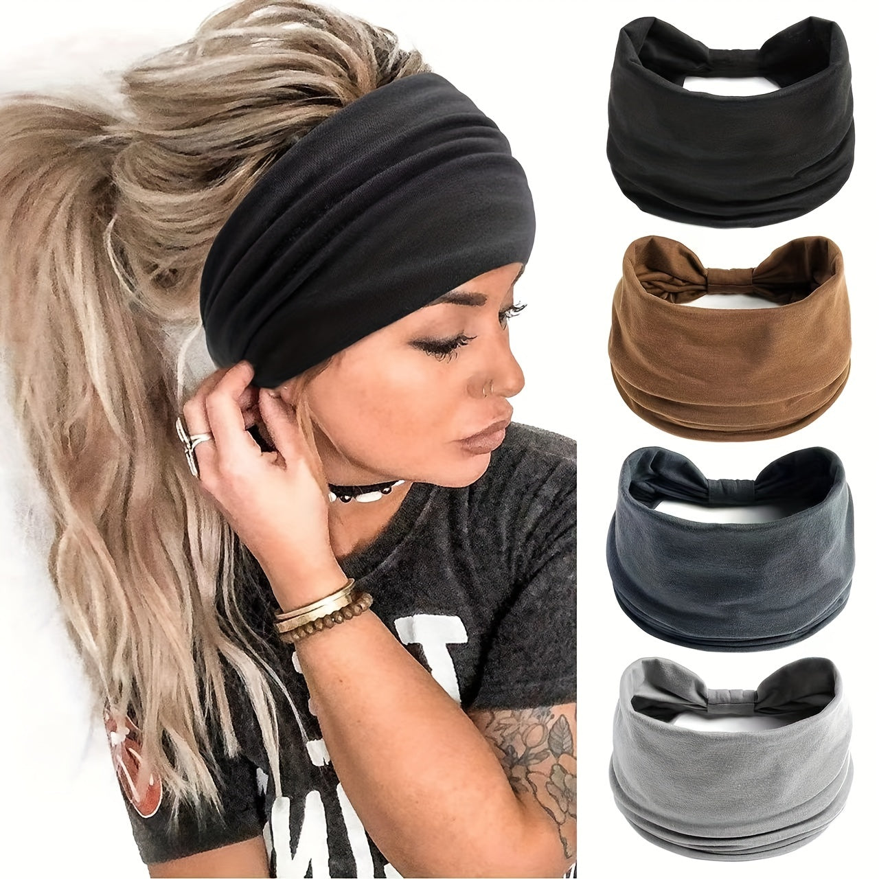 Stylish Boho Headbands for Women - Perfect for Yoga, Fitness, and Running - Thick Hairbands for Maximum Comfort and Style - Hair Accessories for Women