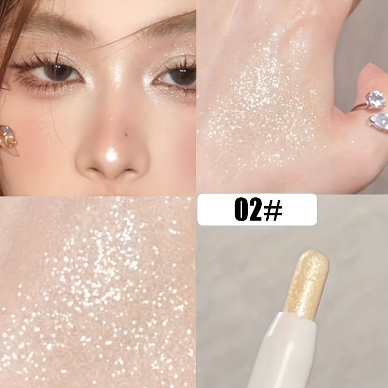Dazzling Diamond Glitter Eyeliner Pen - Eyeshadow with Liquid Shimmer, Waterproof Highlighter, Nude Makeup, Long-Lasting, Easy to Apply, and Smudge-Proof