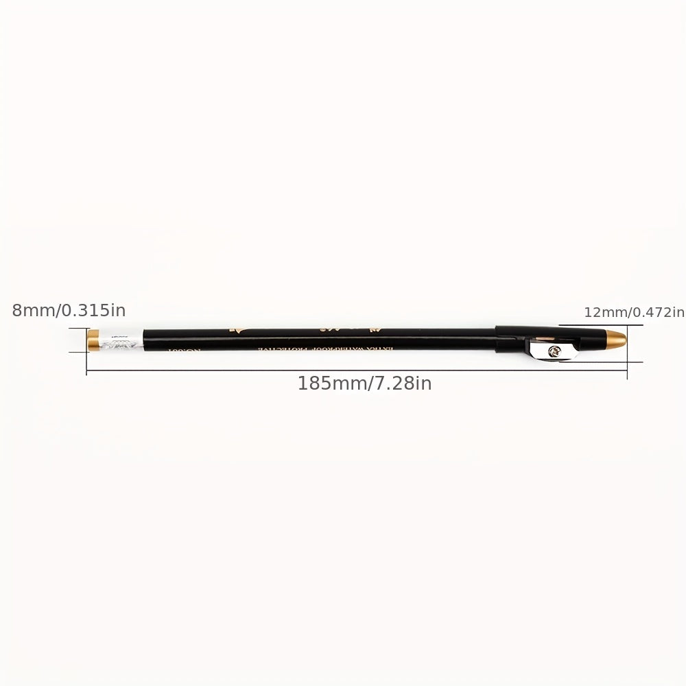 Wooden Makeup Pen With Pencil Sharpener Black Pearlescent White Multi-color Lip Liner Eyeliner Lying Silkworm Eyebrow Pencil Multi-purpose Makeup Tool Valentine's Day Gifts