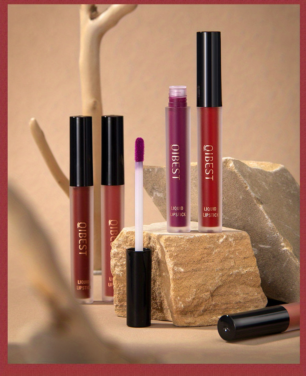 Lip Liner, Lipstick And Lip Gloss Trio Set, Matte Liquid Lipstick + Matching Lip Liner + Lip Gloss Nude Velvety Lipstick Makeup Kit Gift Set, Waterproof Long Lasting, Contains Plant Squalane Formula