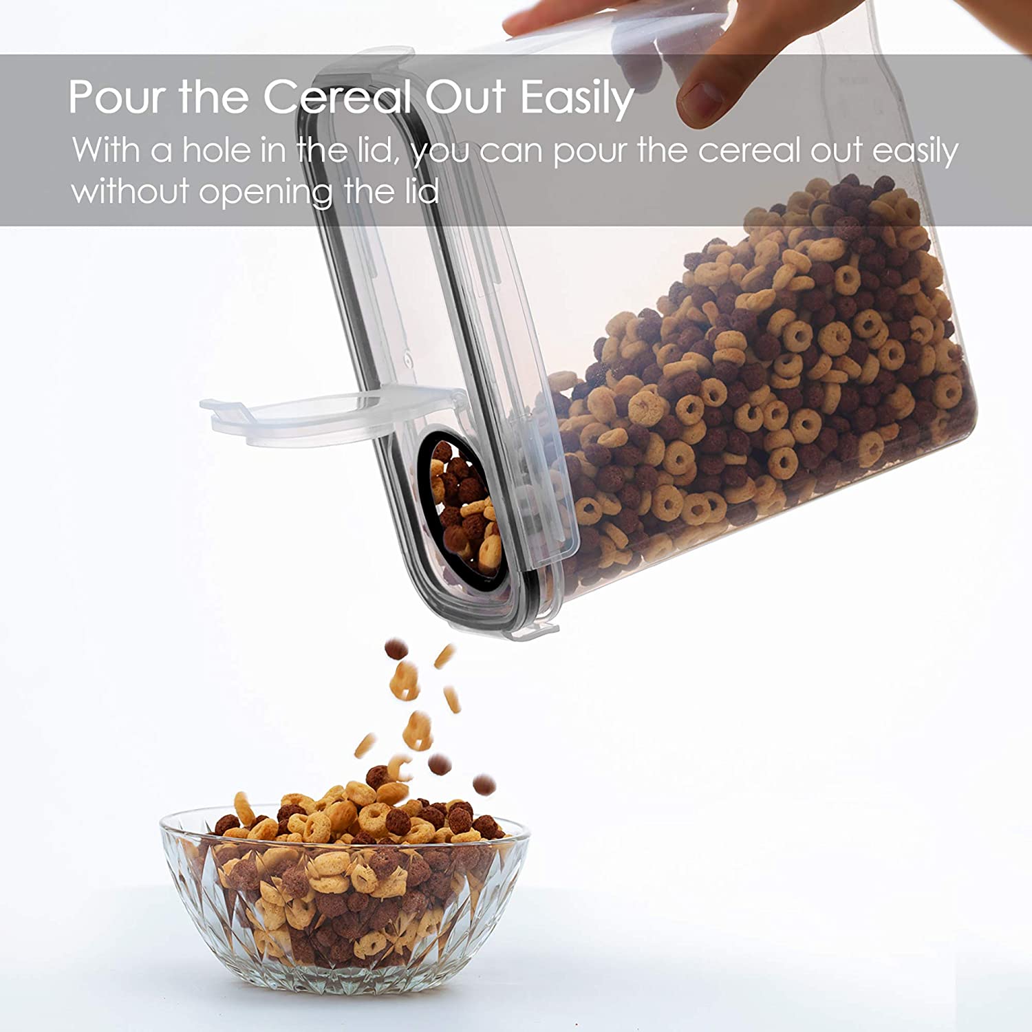 Set of 2/4 Cereal Storage Containers, Made from Bpa-Free Plastic, Designed to Be Airtight for Storing Food. Each Container Holds 2.5 Liters (88 Ounces) And Is Suitable for Cereals, Snacks, And Sugar. This 4pcs Set Includes Ce