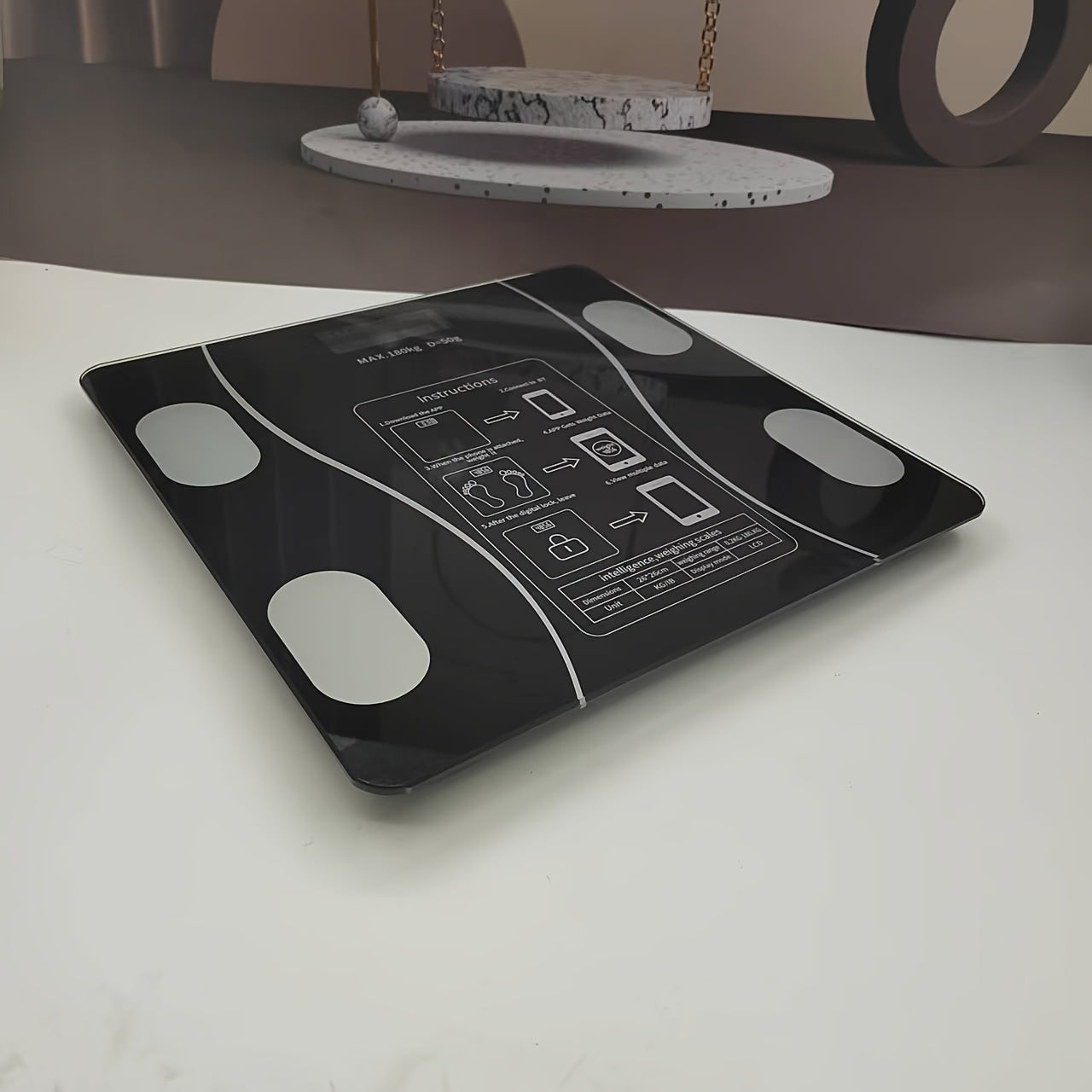 UAEIUI Smart Digital Bathroom Scale, Battery-Powered, Wireless, Non-Rechargeable, with Body Fat Monitoring for Home Use, for Women, Men