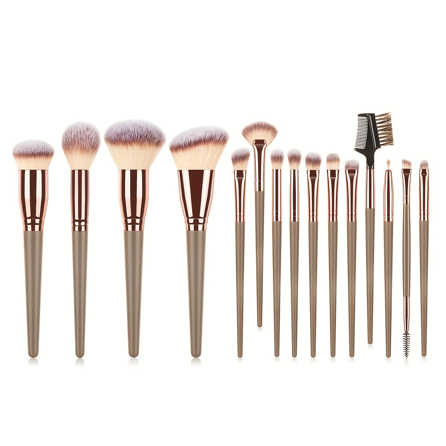 15PCS Professional Makeup Brush Set, Premium Synthetic Bristles Face Powder Blush Foundation Eyeshadow Blending Brushes Kit, Ideal For Makeup Beginner
