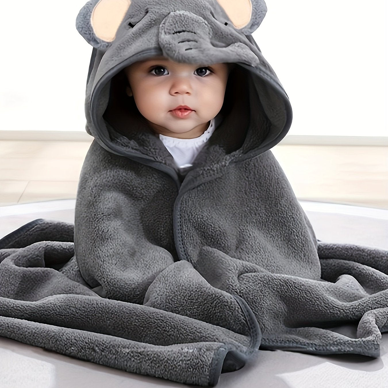 Cute Cartoon Design Baby Bath Towel & Hooded Bathrobe - Super Soft & Water Absorbent Microfiber For 0-2 Year Olds
