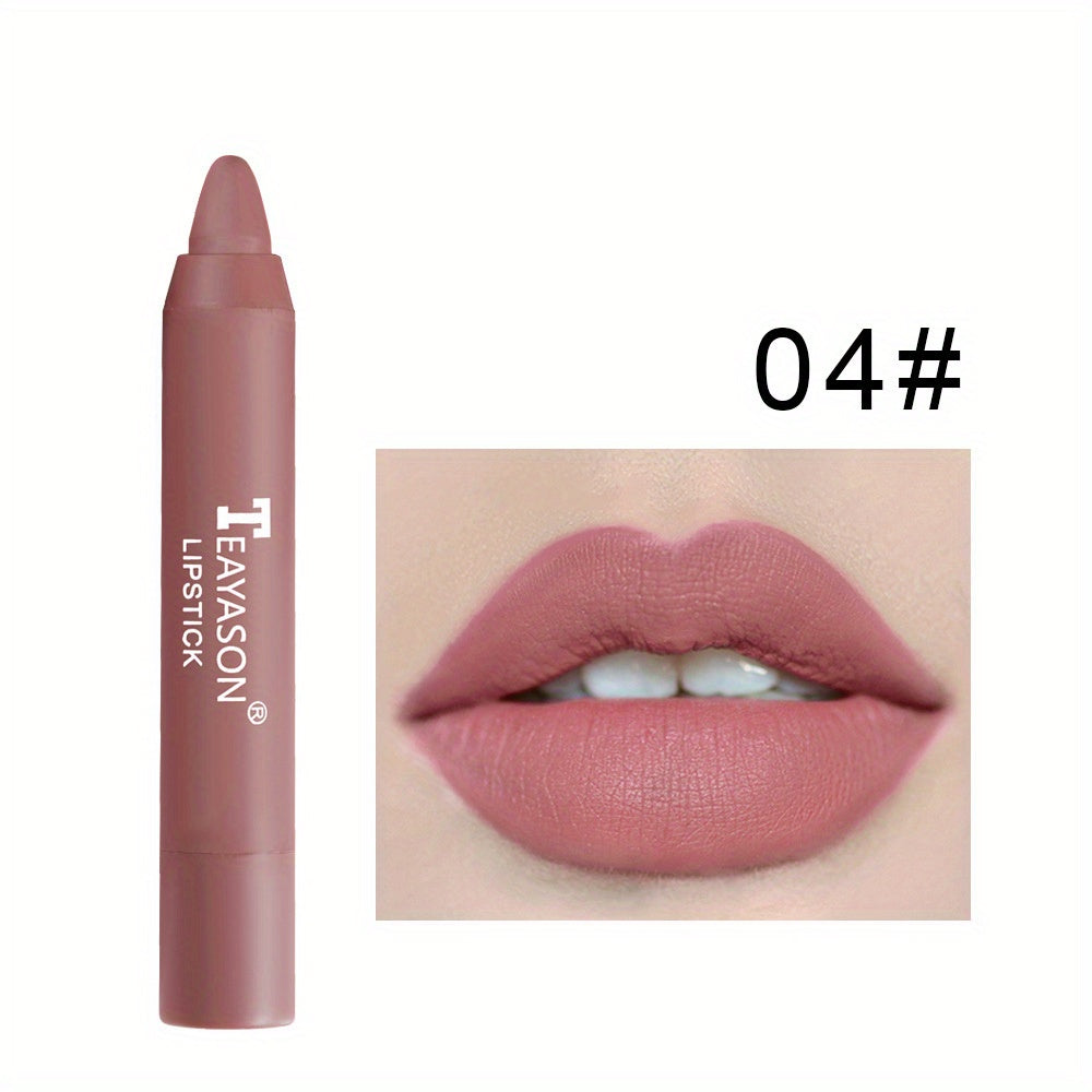 12 Colors Matte Moisturizing Lipstick Crayons - Vibrant Lipstick for Smooth, Long-Lasting, Waterproof Finish - Perfect Valentine's Day Gift for Her