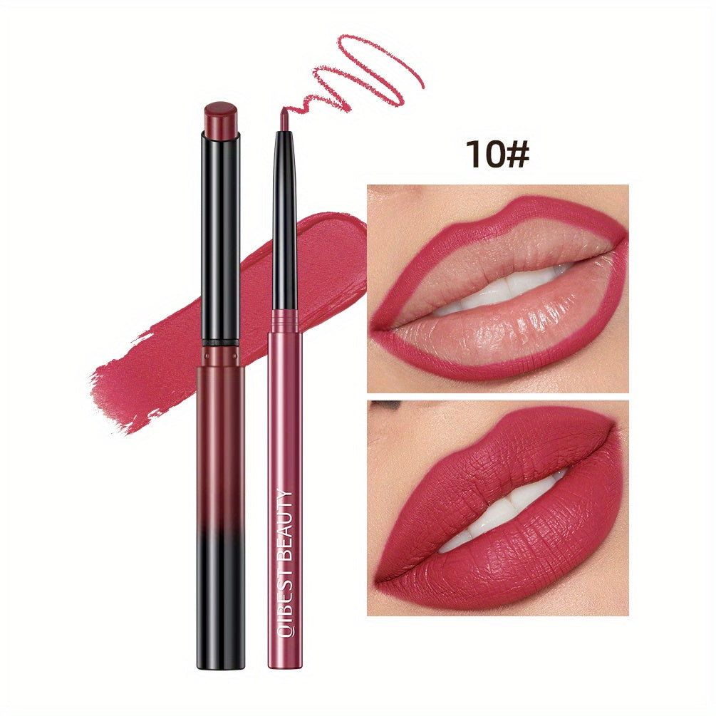 Matte Lip Liner Pencil Lipstick Set, Colorfast Smudge Proof Long Lasting Waterproof Nude Color Lip Liner, Any Skin Type Applicable Multifunctional Travel Size Portable Stage Makeup, Ideal Gift For Mother's Day Makeup Set Cont