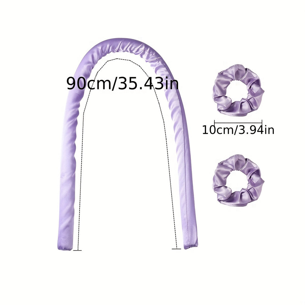 3pcs/Set Heatless Curling Rod Headband With Hair Ties - DIY Lazy Ribbon Hair Curler Tool For Effortless Waves And Curls