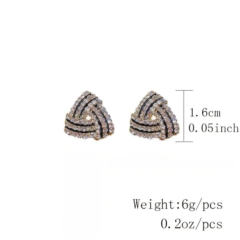Trendy Triangle Geometric Stud Earrings Vintage Spiral Earrings Charm Jewelry