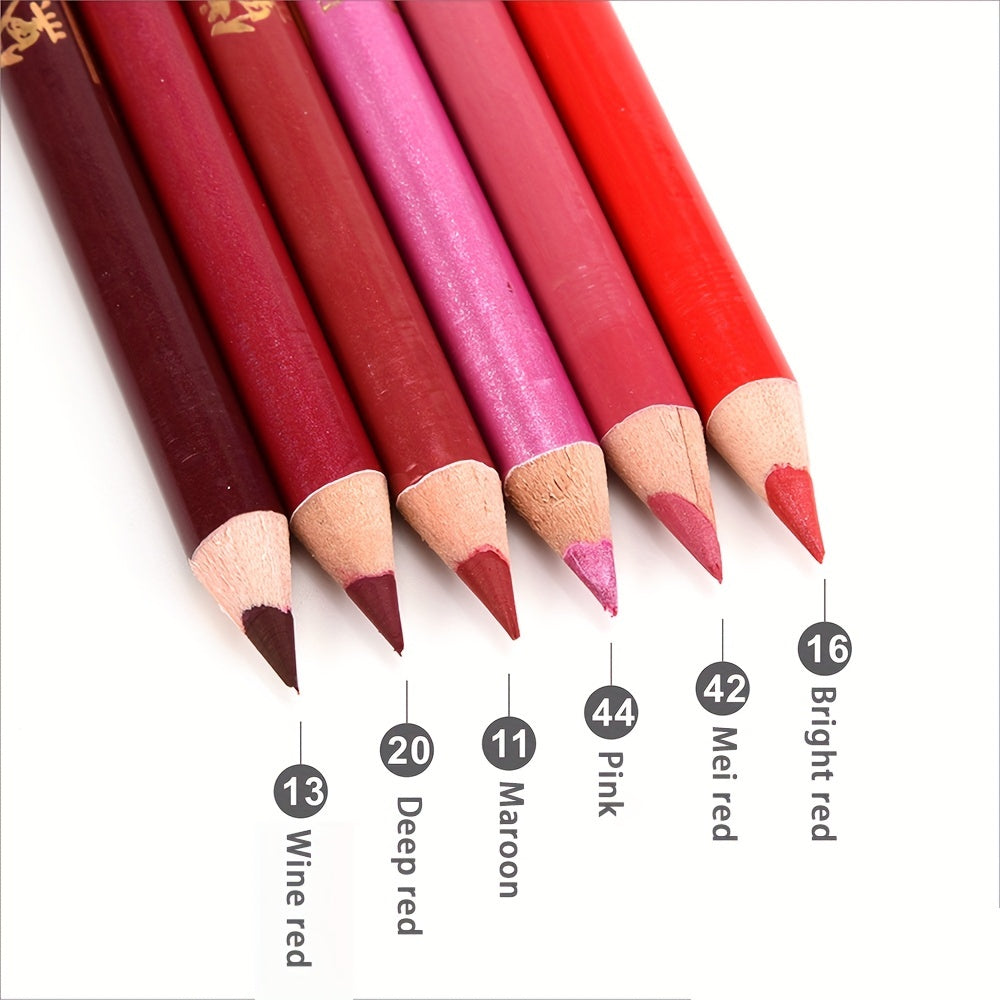 Wooden Makeup Pen With Pencil Sharpener Black Pearlescent White Multi-color Lip Liner Eyeliner Lying Silkworm Eyebrow Pencil Multi-purpose Makeup Tool Valentine's Day Gifts