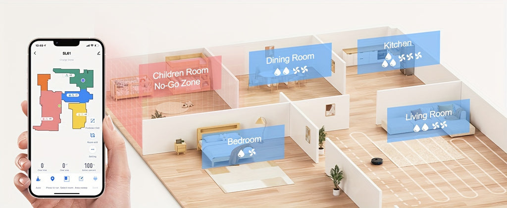 Robot Vacuum Cleaner And Mop Combo 4500Pa, Lubluelu SL60Ultra Robotic Vacuum, 150Mins Max, 56dB, 24 No-Go Zones For Pet Hair Carpets Floor