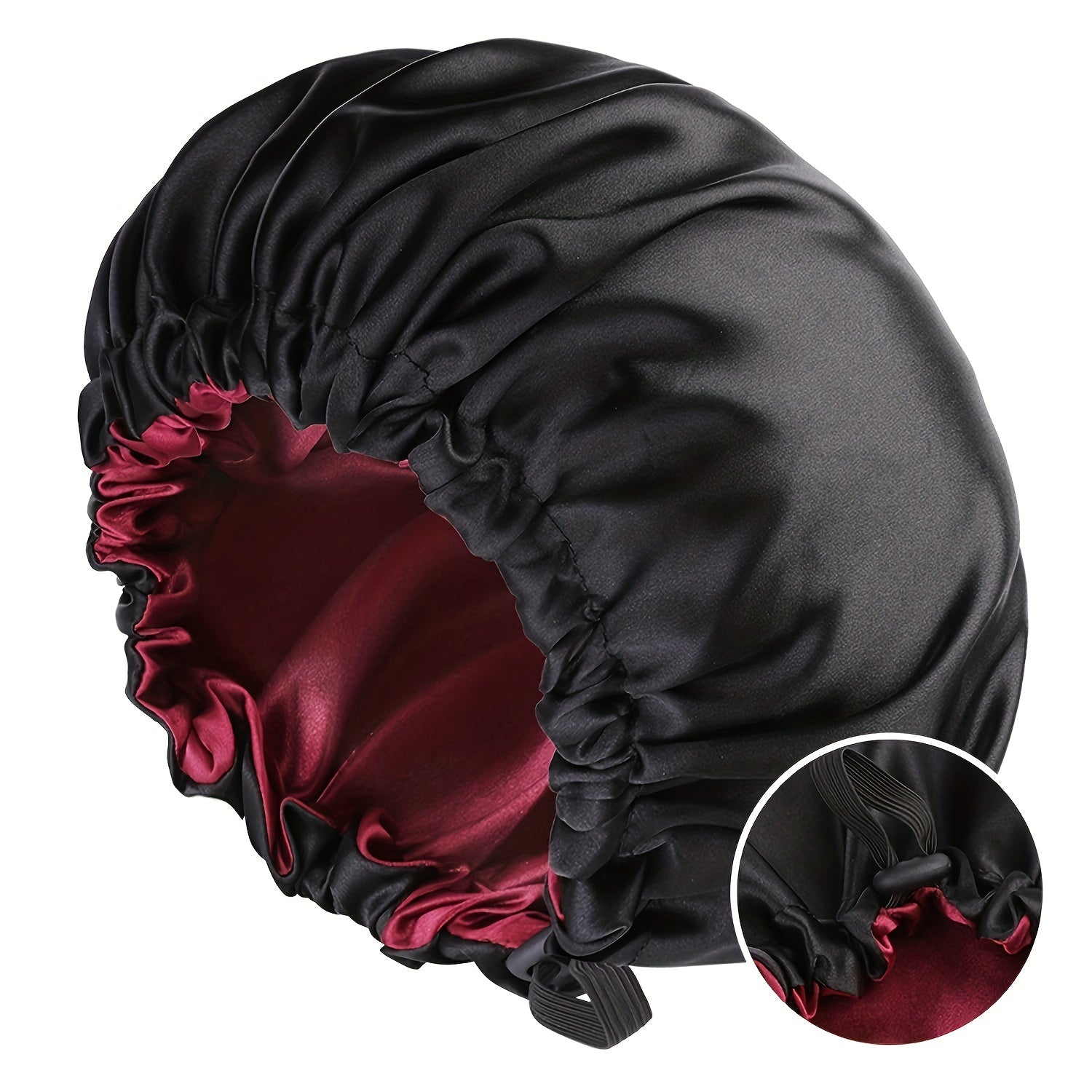 Satin Bonnet For Sleeping Adjustable Bonnet For Curly Hair Bonnets Double Layer Large Satin Lined Sleep Cap For Women