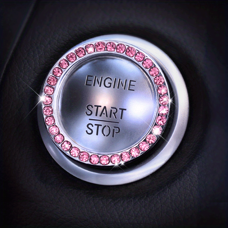 Rhinestone Decoration One-Button Start Ignition Ring - Car Accessory - Thanksgiving Christmas New Year Gift