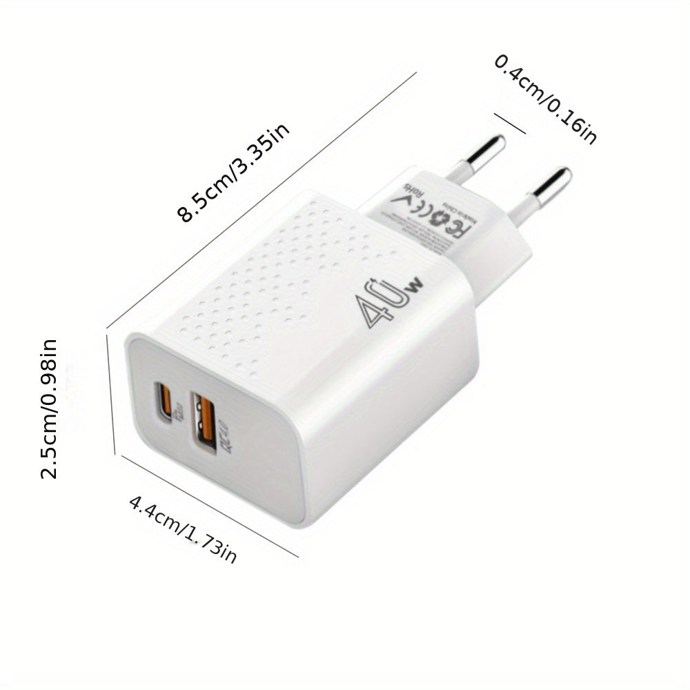 USB C Charger, 2-Port PD 3.0+QC4.0 Fast Charger USB Wall Charger, For Google Pixel 6/Pro, For IPhone 15/14/13/12/11/Mini/Pro Max, Pad Pro, For AirPods/samsung/Android Phone