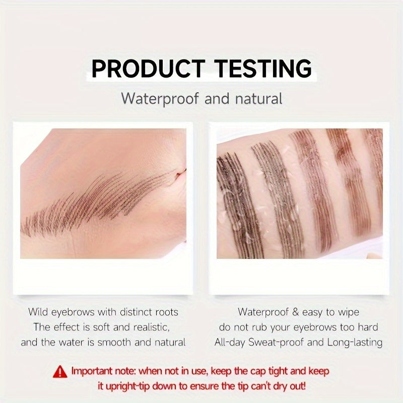 4 Split Head Liquid Eyebrow Pen, Waterproof And Smudge Proof Eyebrow Pencil, Microblading Eyebrow Pencil Natural Looking Eyebrow Tattoo Pen