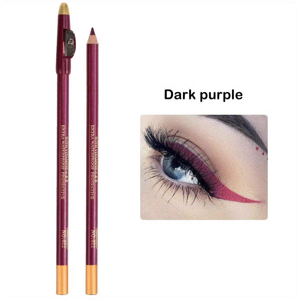 Wooden Makeup Pen With Pencil Sharpener Black Pearlescent White Multi-color Lip Liner Eyeliner Lying Silkworm Eyebrow Pencil Multi-purpose Makeup Tool Valentine's Day Gifts