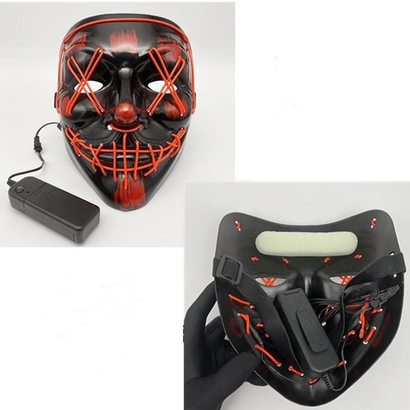 Halloween Light Mask LED Full Face Mask, Clown Glow Mask For Adult, For Christmas, Halloween, Thanksgiving