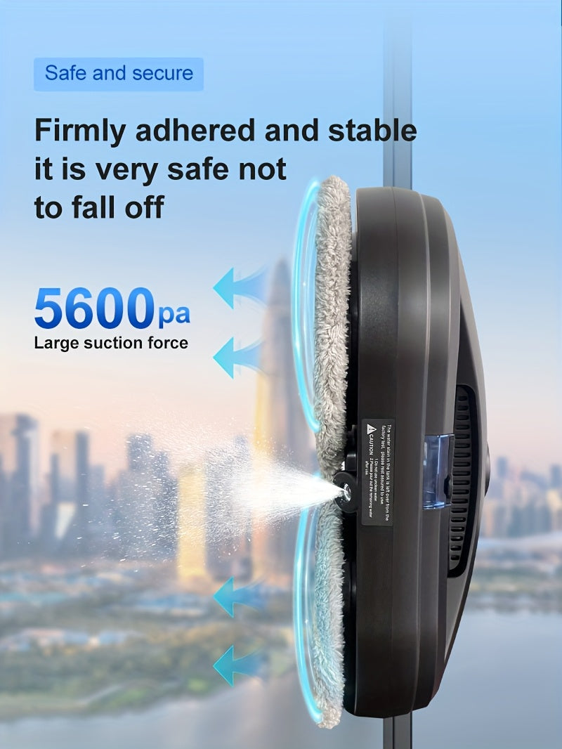 [Fully Automatic Window Cleaning] Remote-controlled intelligent window cleaning robot, automatically plans routes, strong suction power to prevent falling, worry-free for home use., Smart Home Appliance, Compact Design, Relia
