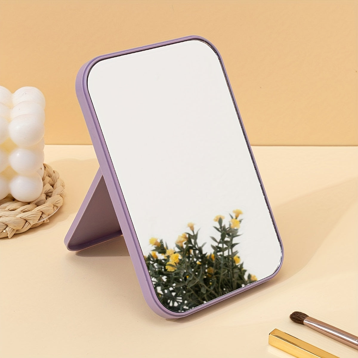 Desktop Folding Makeup Mirror Princess Mirror Travel Portable Beauty Mirror Dormitory Use Vanity Mirror Women Gift