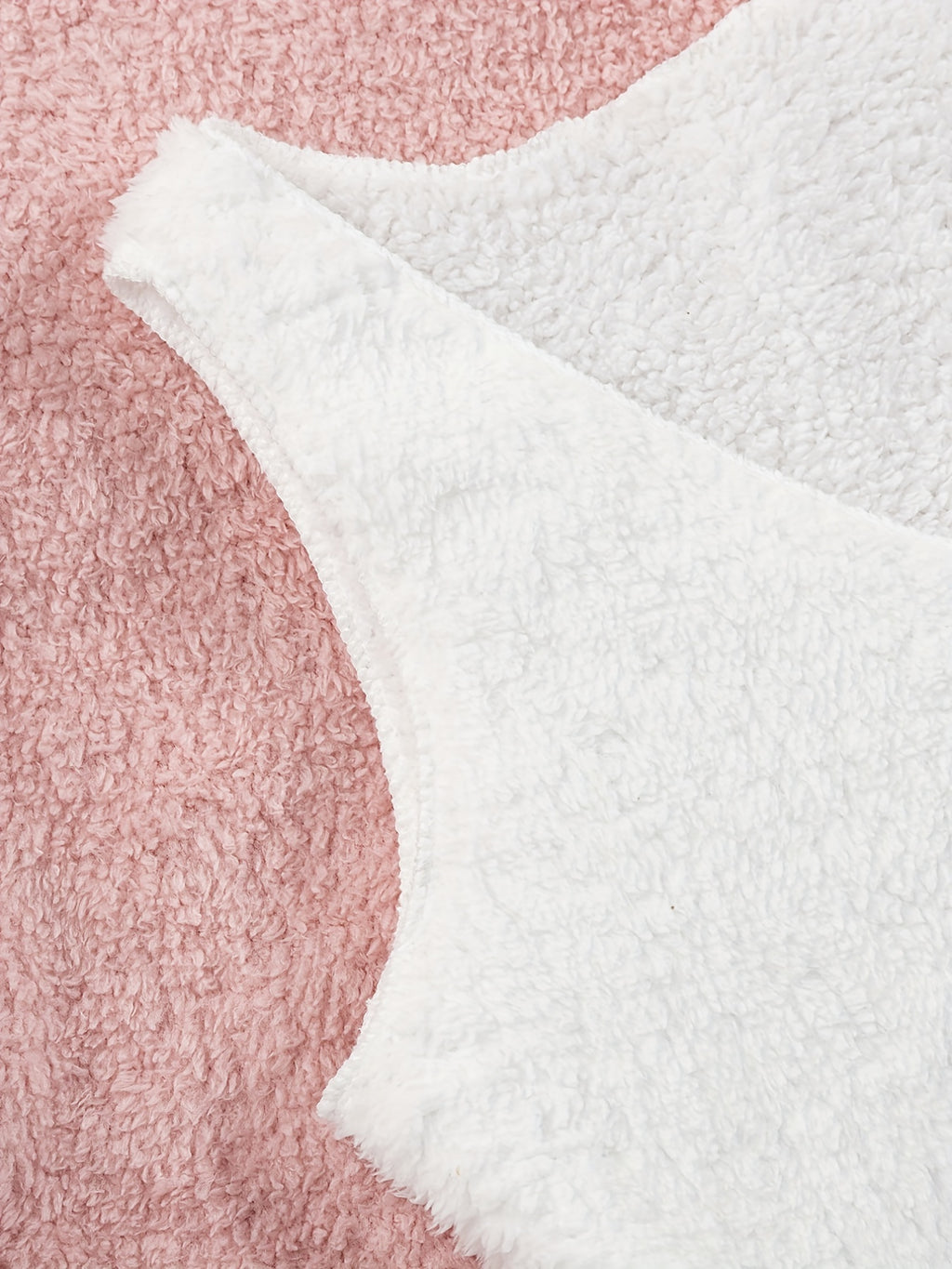 Warm Fuzzy Pajama Set, Long Sleeve Hooded Robe & Tank Top & Drawstring Shorts, Women's Sleepwear & Loungewear