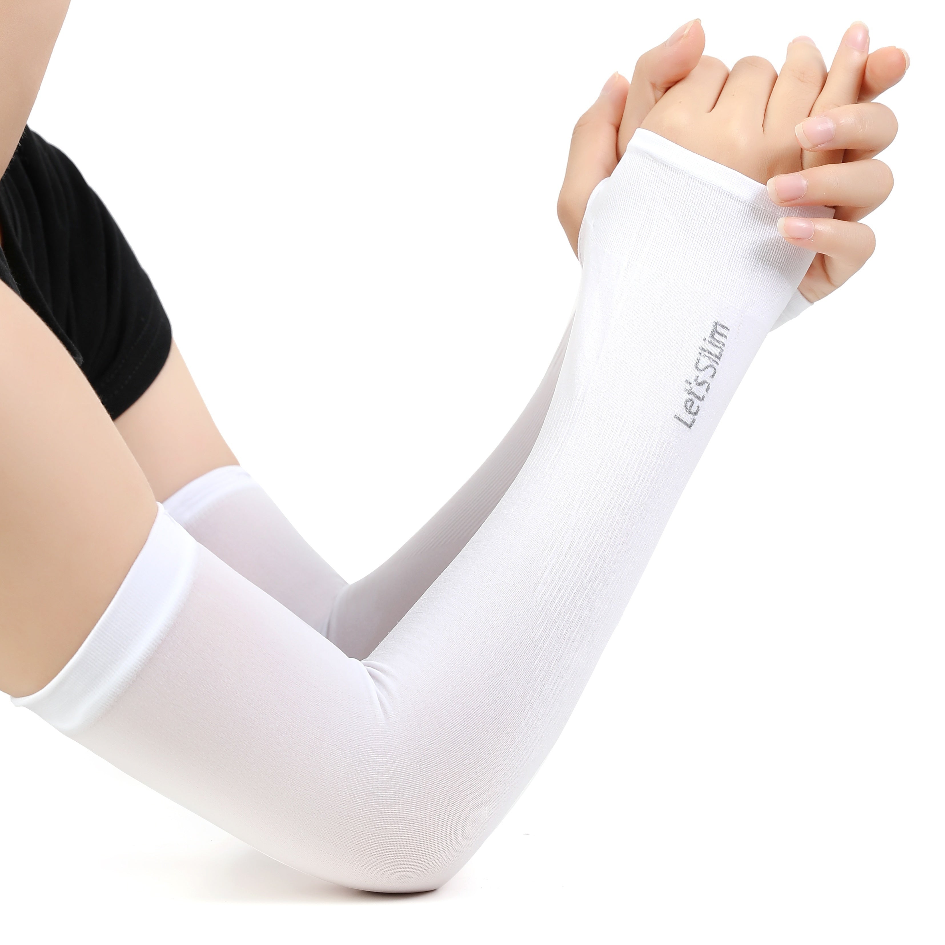 2pcs Women's Cooling Hand Covers in Ice Sliky Fiber Fabric for Running, Fishing, Cycling