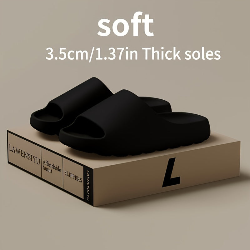 Unisex Soft Slippers, Comfortable Indoor/Outdoor Slide Sandals, Non-slip Textured Design, Stylish Footwear