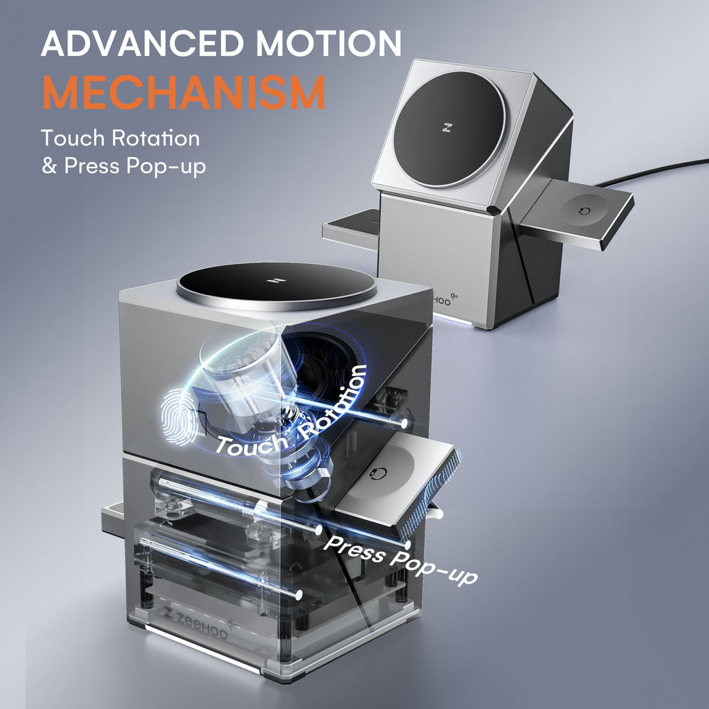 ZEEHOO CubeTrick-X 3-in-1 Magnetic Wireless Charging Station With 30W Charger, All-in-One Charger For IPhone 15 14 13 12, For Samsung S24/S24/S22/S21, For Pixel, For Apple Watch & Smart Watch, For AirPods & Earbuds, 15W Qi2 F