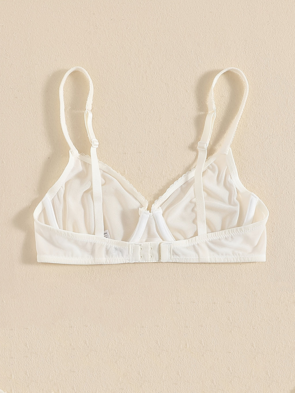 Transparent Mesh Thin Unlined Bra, Breathable Sheer No Pad Knitted Fabric Everyday Intimates Bra, Women's Lingerie & Underwear