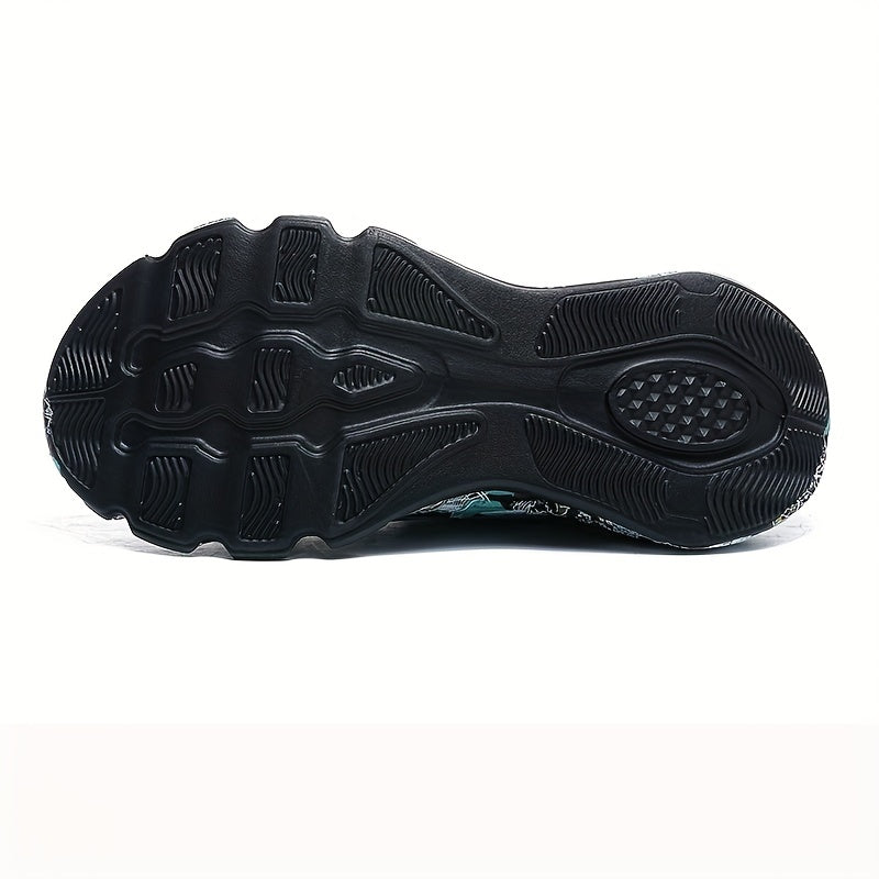Shock-absorbing Breathable Graffiti Blade Type Men's Lace-up Sneakers - Running Shoes