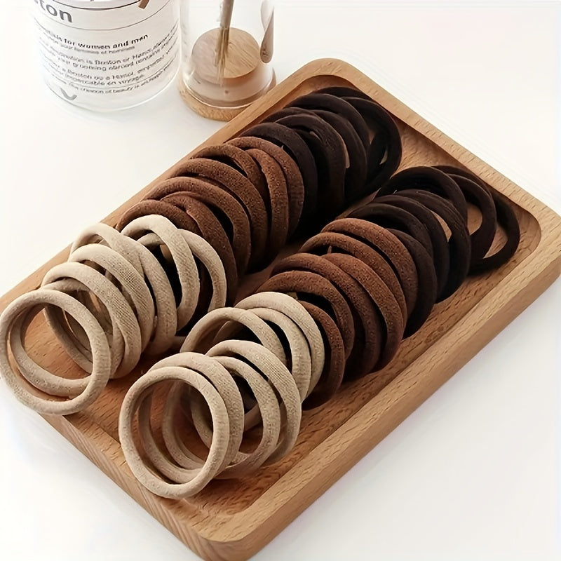 50pcs/100pcs High Elastic Hair Ring French Style Thick Women's Hair Rope Graduation Gift