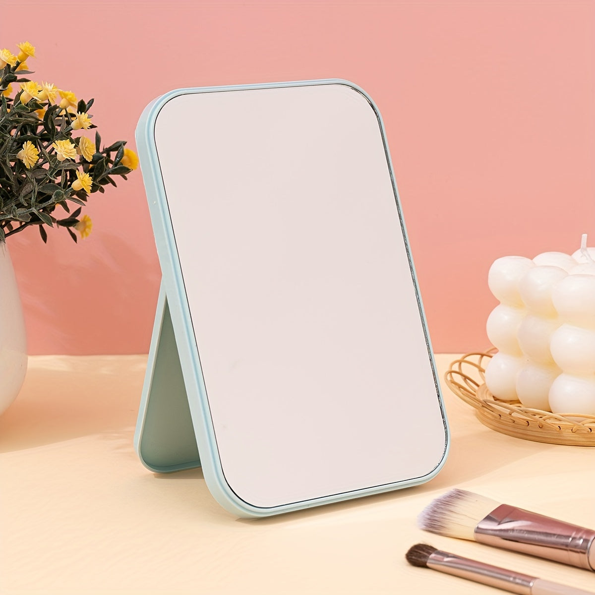 Desktop Folding Makeup Mirror Princess Mirror Travel Portable Beauty Mirror Dormitory Use Vanity Mirror Women Gift