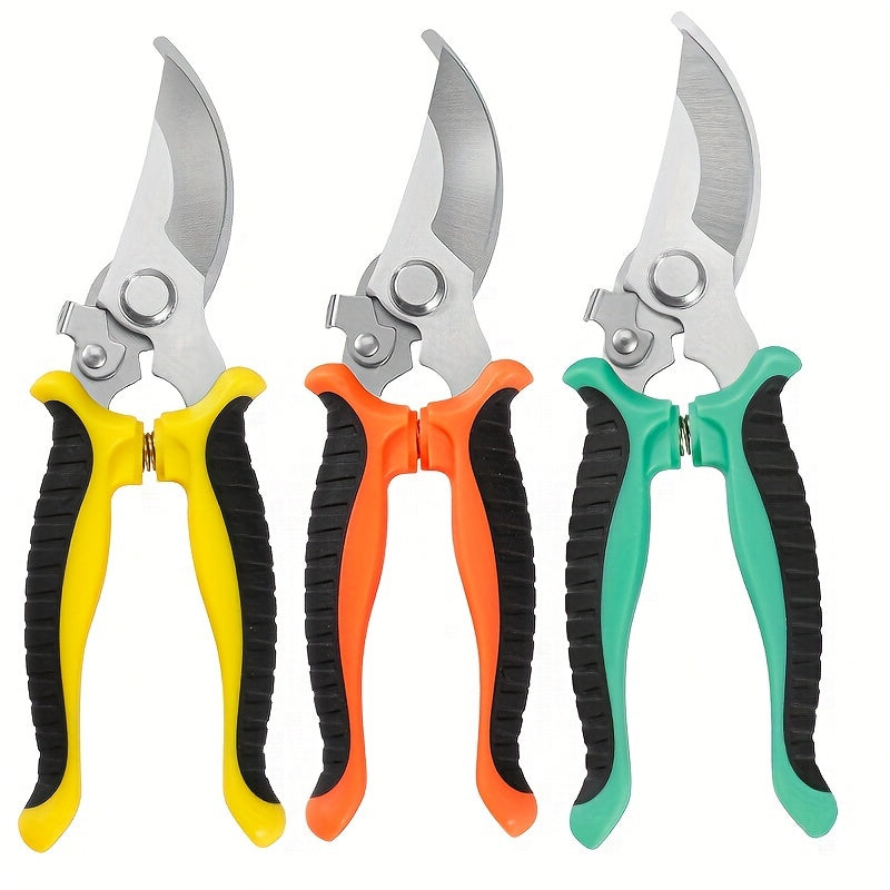 One set, branch scissors, stainless steel fruit scissors, multi-functional branch scissors, garden scissors, anti-slip, labor-saving, manual pruning scissors