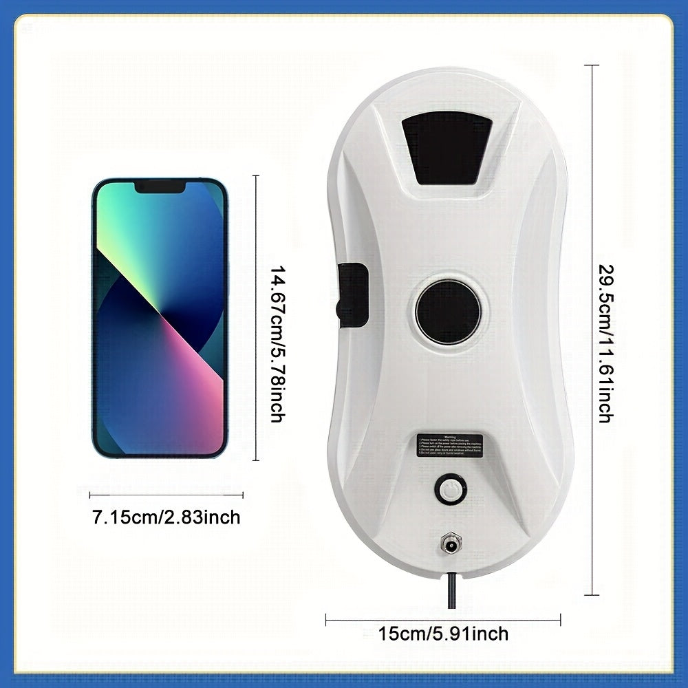 [Fully Automatic Window Cleaning] Remote-controlled intelligent window cleaning robot, automatically plans routes, strong suction power to prevent falling, worry-free for home use., Smart Home Appliance, Compact Design, Relia