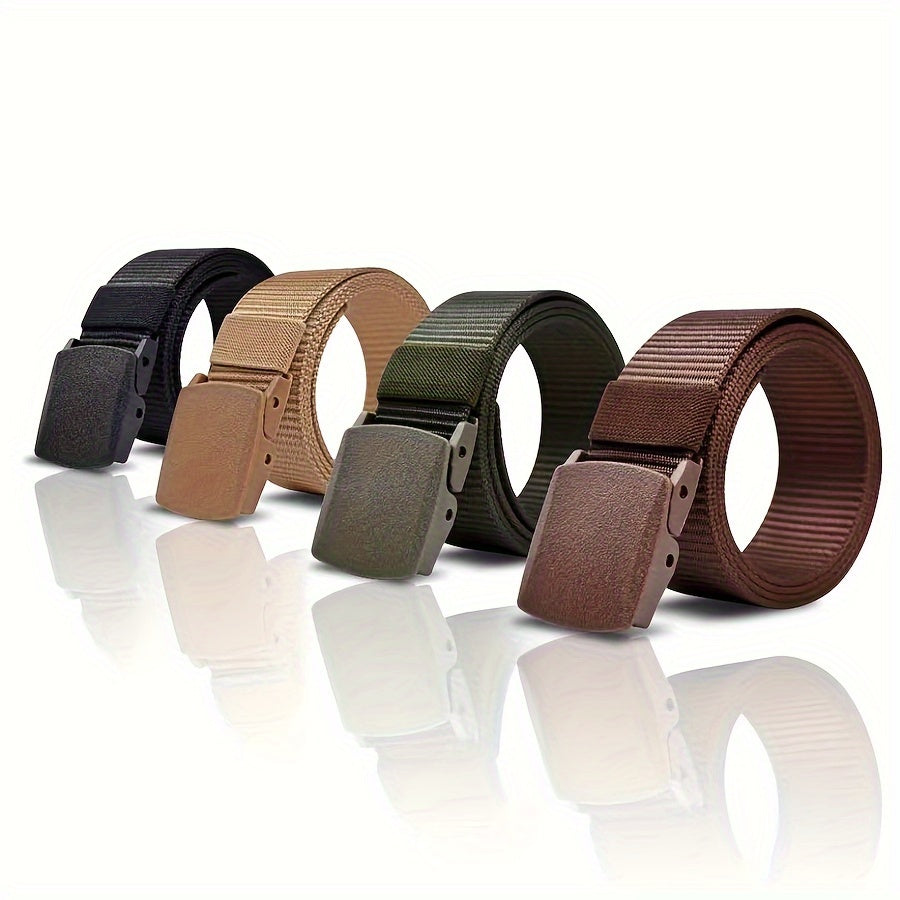 Nylon belt men's women's hypoallergenic belt non-metallic belt buckle military training smooth buckle nylon belt over security pants belt youth student korean casual outdoor tide