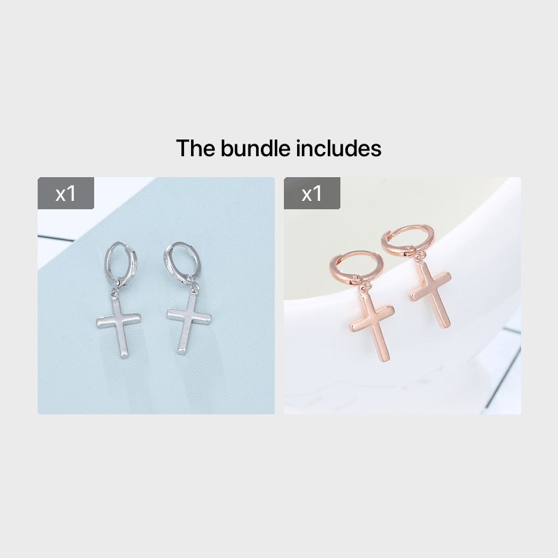 Elegant 18K Golden Plated Cross Dangle Earrings - Vintage Style, Daily Occasion, Copper Base, Perfect for Parties and Everyday Wear, Everyday Earrings|Vintageinspired Design|Goldtone Earrings