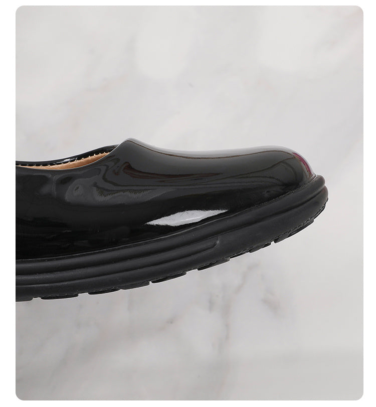 Girls' Black Mary Jane Shoes with Bow Detail - Non-Slip Synthetic Faux, Ideal for Performances & School Uniforms