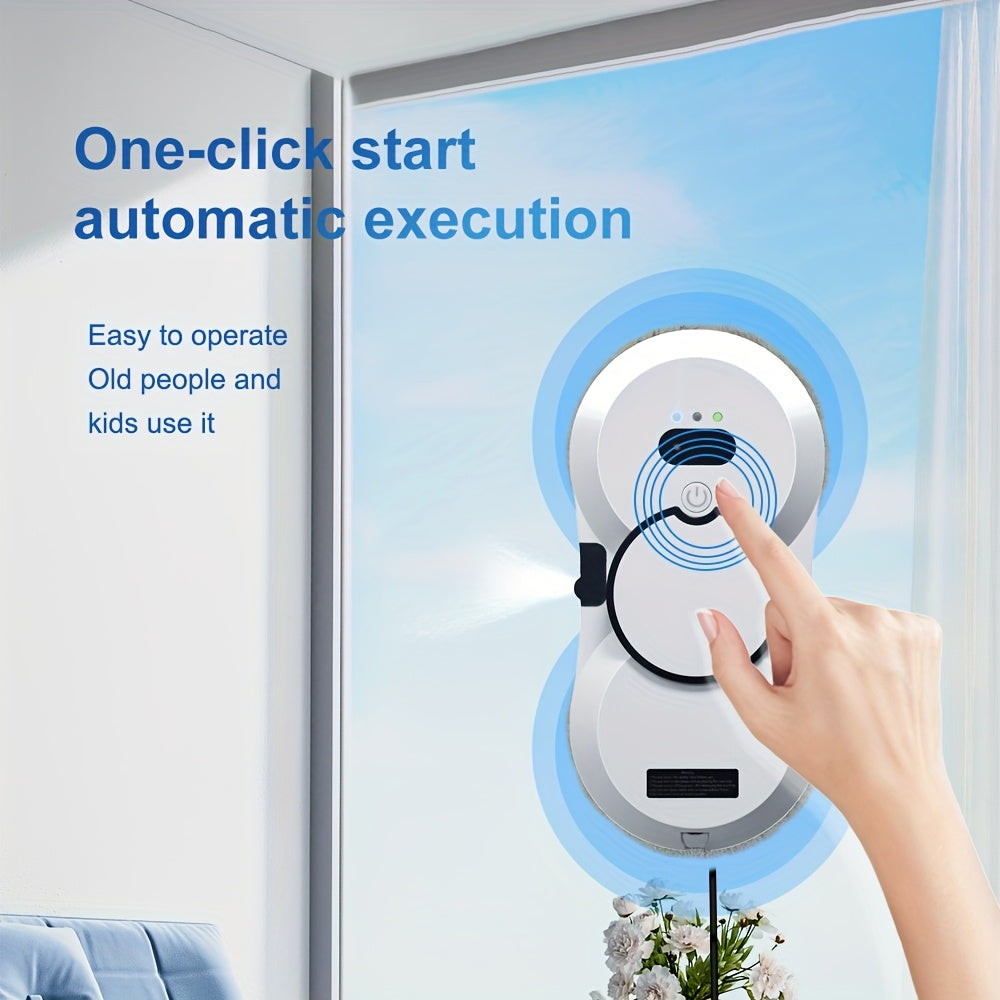 An Intelligent Window-Cleaning Robot That Automatically Sprays Water, Remote-Controlled Electrically Operated Glass Cleaning Robot with Planning Function