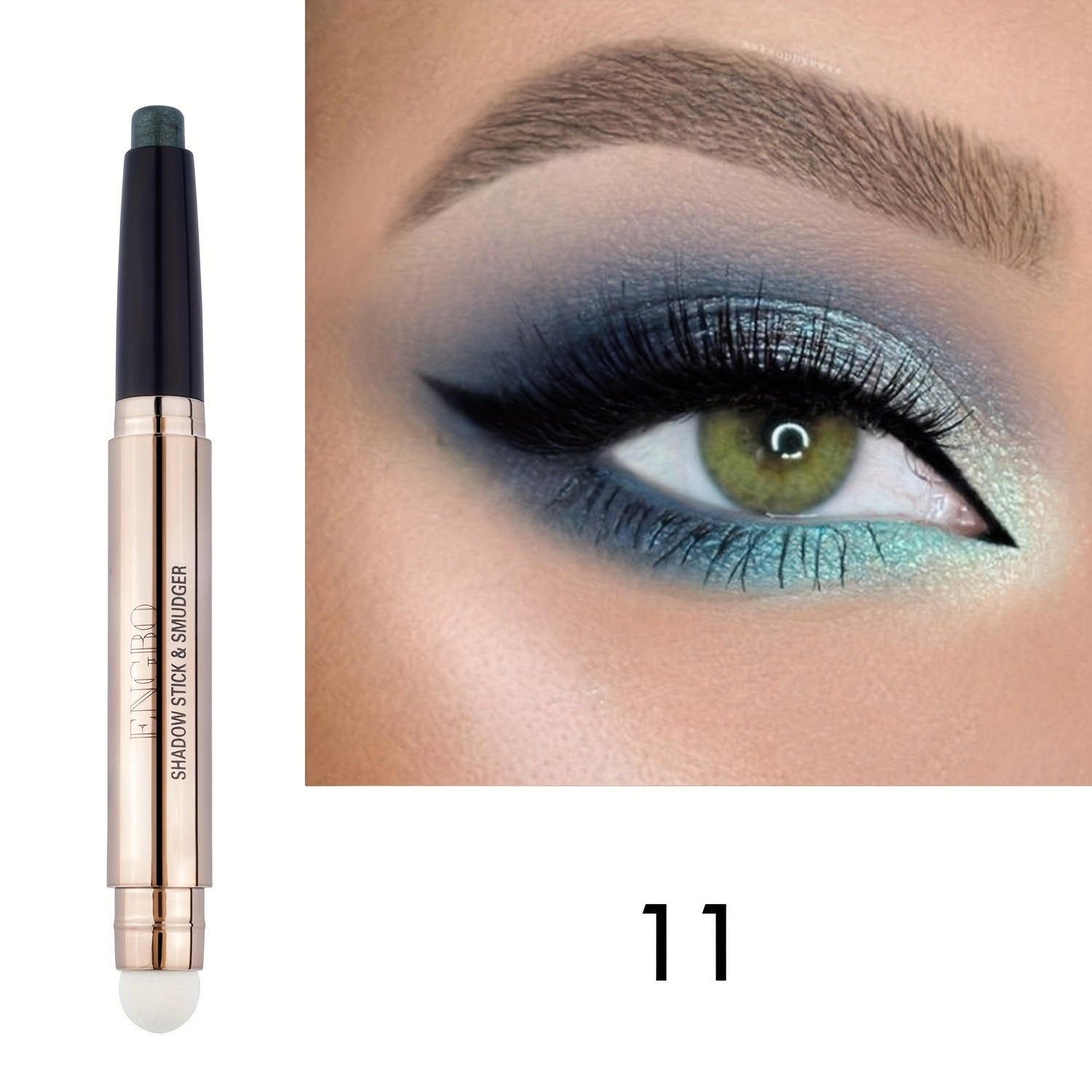 Eyeshadow Stick With Sponge Tip Glitter Creamy Eyeshadow Pencil Crayon Brightening Makeup (12 Midnight Black Matte) With Soft Waterproof Long Lasting Eyeshadow Highlighter Makeup For Music Festival