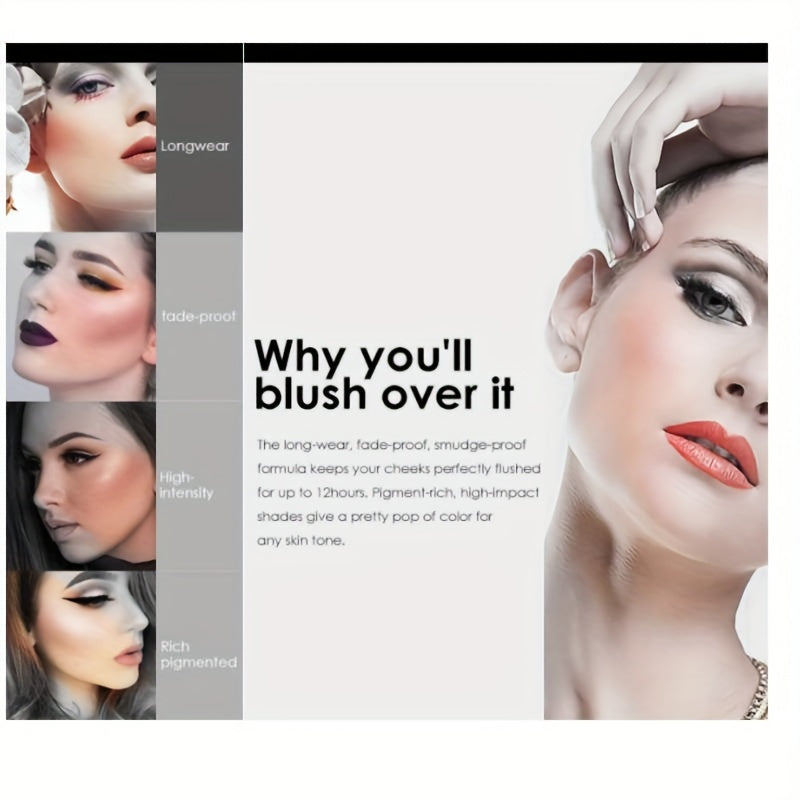 6 Colors Lightweight Matte Finish Milk Tea Blush Powder - Long-Lasting Blush for Contouring and Natural Cheek Enhancement with Buildable Coverage - Perfect for Everyday Makeup Looks