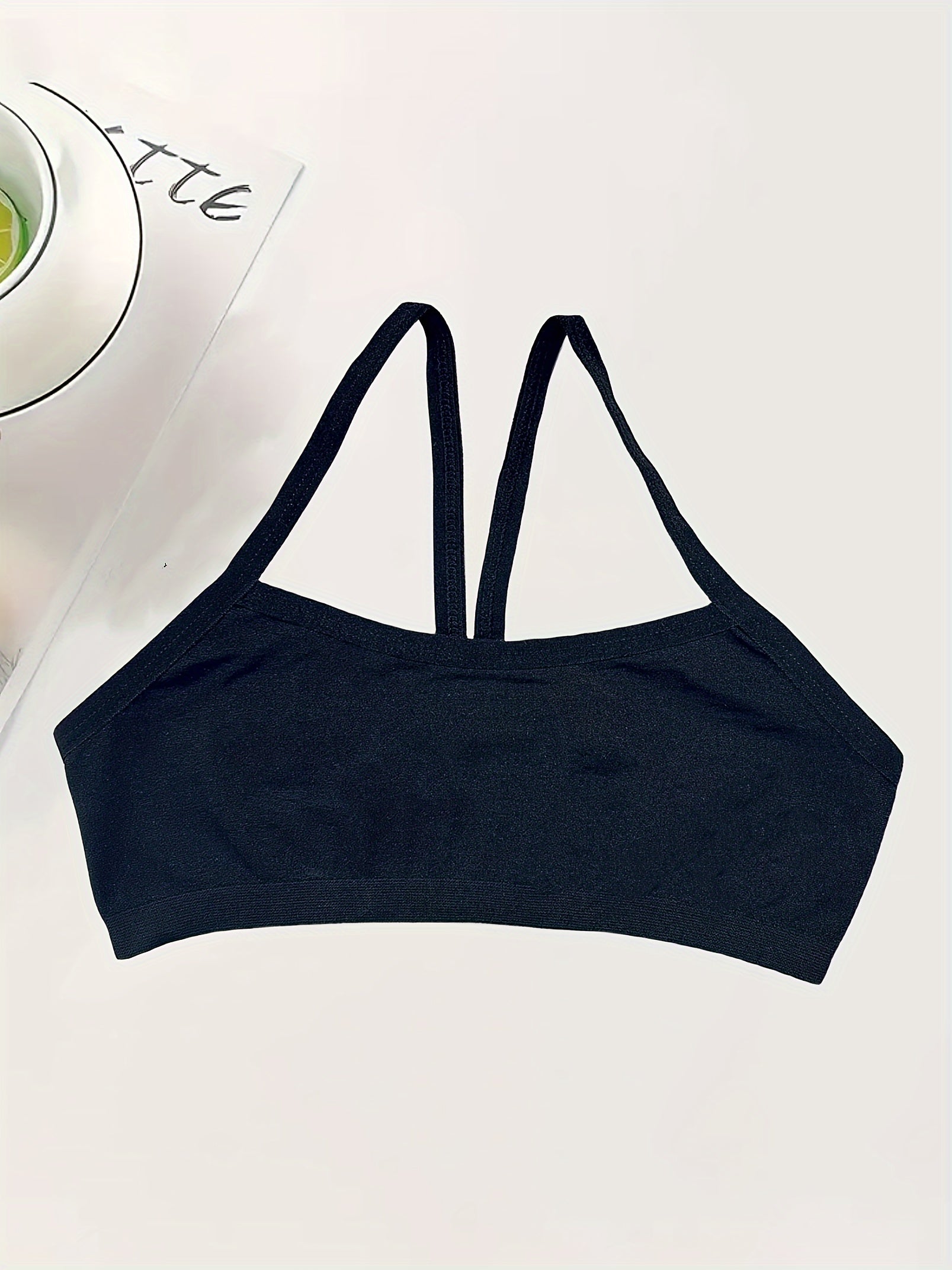 Holiday Style 4pcs Girls Training Bras Stretchy Sports Bralette Sleeveless Crops Tank Tops Underwears For 6-14 Years Old Kids