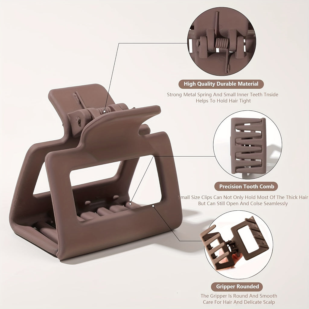 4pcs/8pcs Medium Claw Hair Clips for Women, Matte 1.6 Inch Rectangle Double Row Teeth Hair Claw Clips for Thin/Medium Fine Hair, Non Slip Jaw Clips, Formal Hairstyles, Wedding Hair Clips, Matte Finish, Smooth Grip, Durable Cl