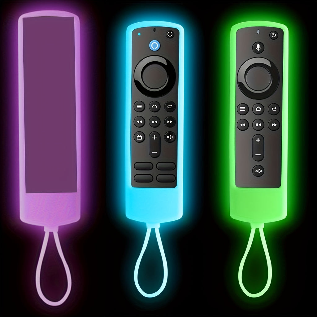 5.59inch Glow-in-the-Dark Silicone Case Cover for Fire TV Stick 4K with Alexa Voice Remote - Protect Your Remote and Enhance Your Gaming Experience, Compatible with 4K+, Lite, Cube, Includes Lanyard for Easy Access
