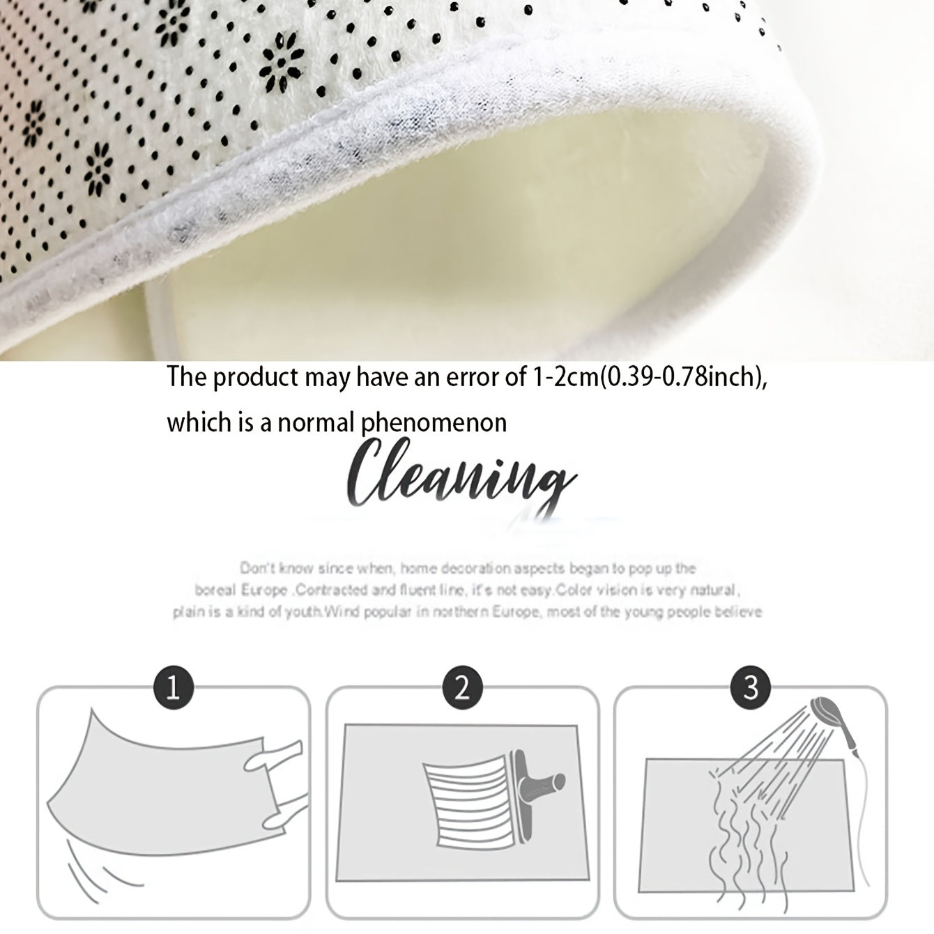 Black Tableware Mat - 1 Piece Kitchen, Bathroom, Living Room, Bedroom, and Entrance Common Carpet